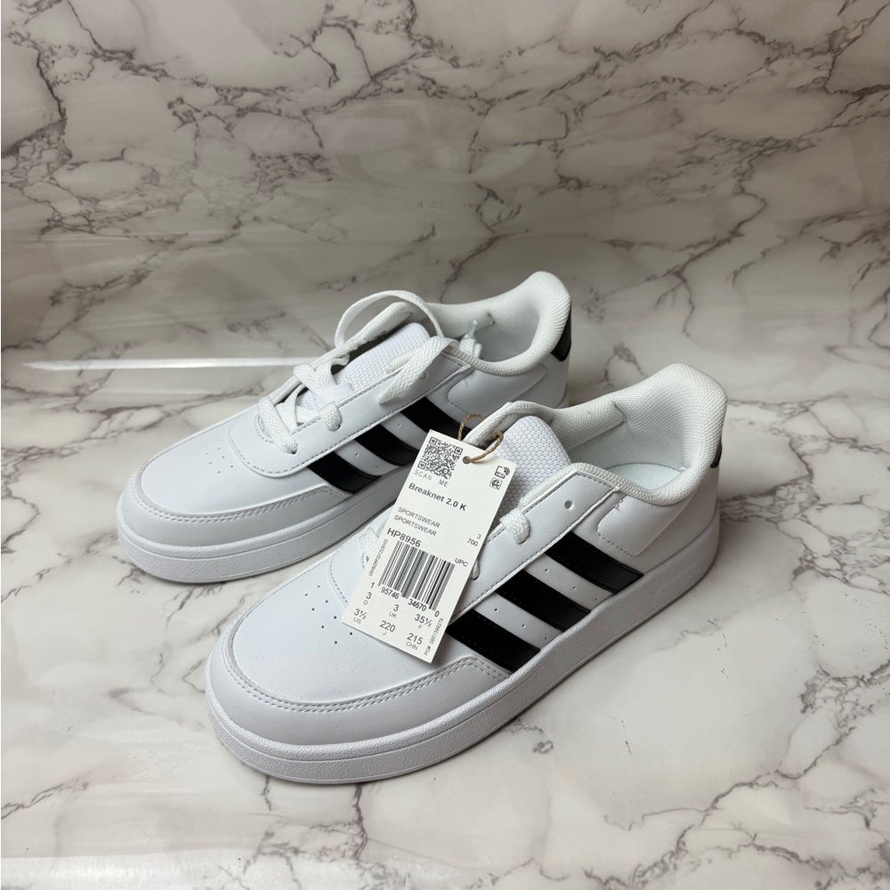 Kids Adidas Breaknet 2.0 K White/Black HP8956 US Size 3,5